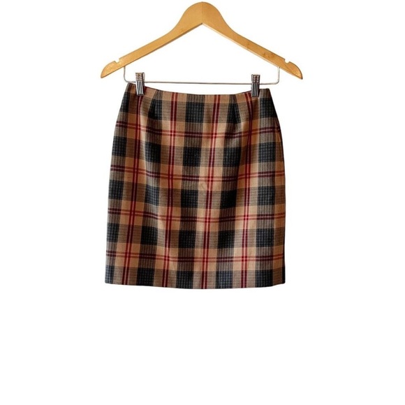 Vintage Dresses & Skirts - Vintage 90s Petite Sophisticate Plaid Academia Skirt Size 0